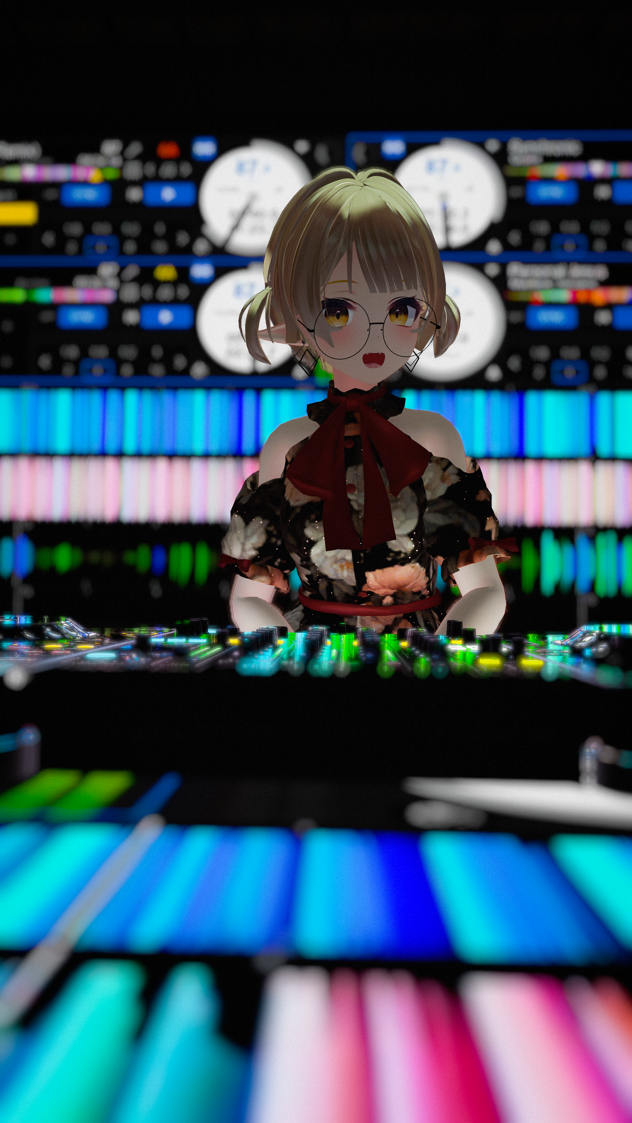 kohada DJing neon